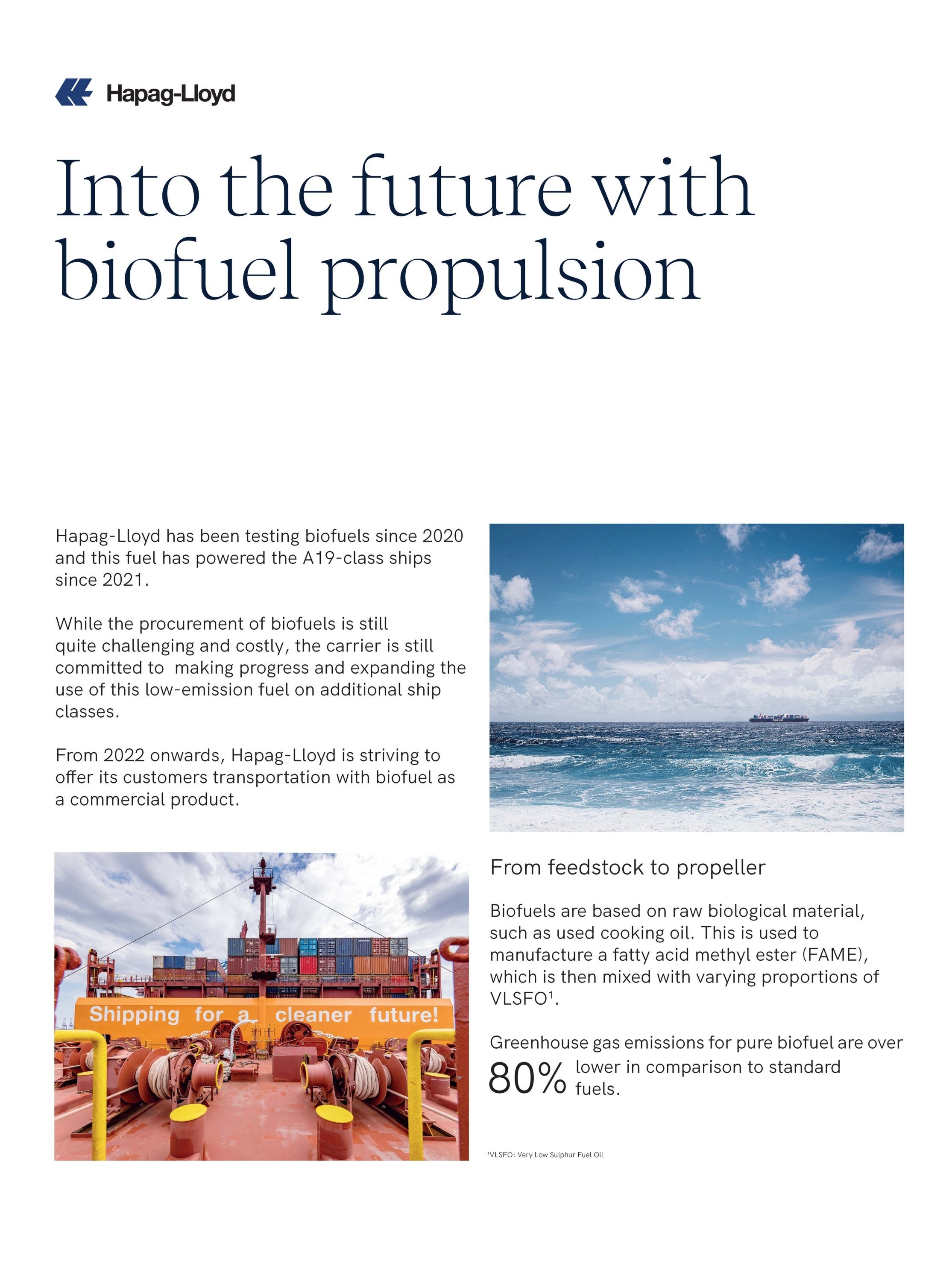 Into the future with biofuel propulsion